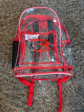 Nike 3Brand Clear Backpack – Red – One size (23L) Red